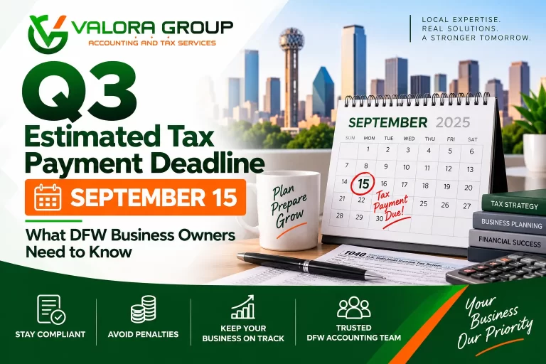 Q3 Estimated Tax Payment Deadline (September 15): What DFW Business Owners Need to Know